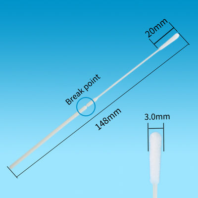 निष्फल पुरुष नायलॉन झुंड सर्जिकल वायरल Nasopharyngeal Swabs ढाला ब्रेकपॉइंट